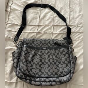 Coach Monogram Black and Gray Messenger Bag